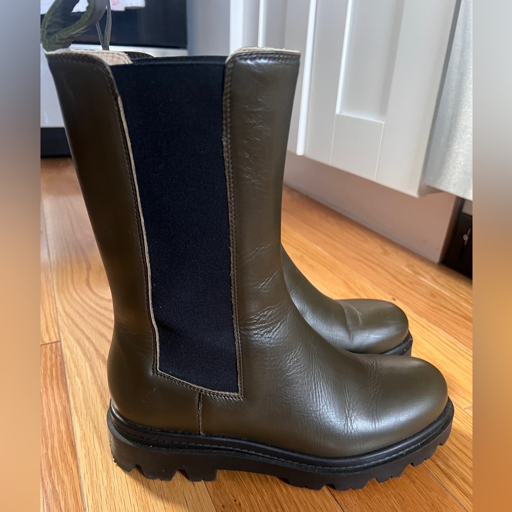 Banana Republic Hudson Tall Leather Green Olive Boot US 9